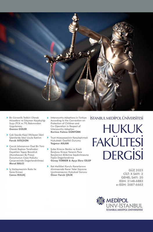 İstanbul Medipol Üniversitesi Hukuk Fakültesi Dergisi